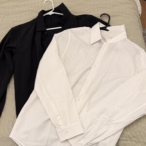 lululemon athletica Black and White Dress Shirts